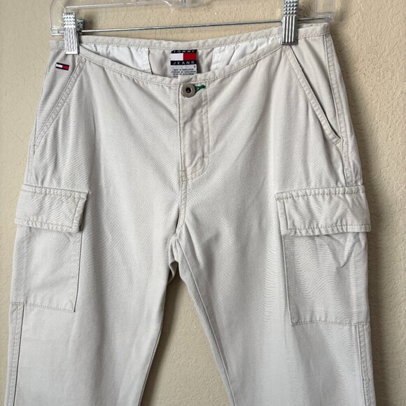 Tommy Hilfiger Vintage 90s Y2K Low Rise Cargo Capri Cropped Khaki Pants - Picture 2 of 9